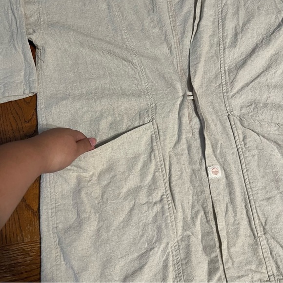 Finery x Proper Linen Blend Kimono Jacket Blazer Sz S Relaxed Fit Lagenlook - Picture 7 of 15